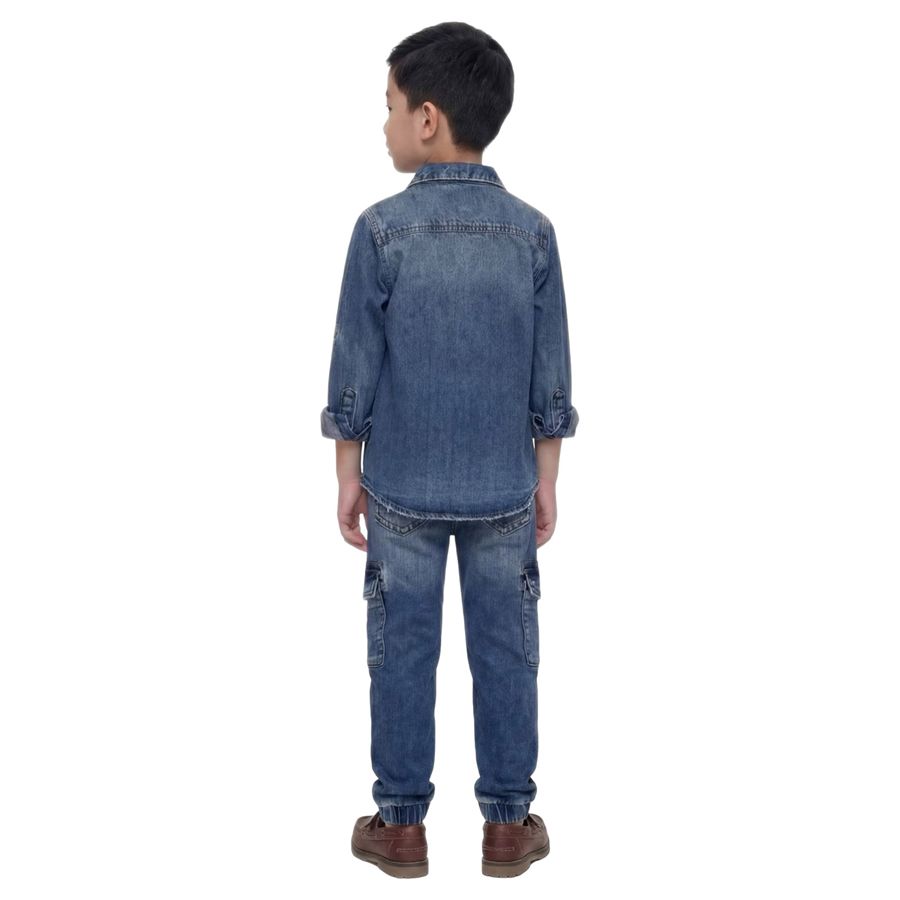 Denim Adj Ls Shirt camicia di jeans da bambino Guess Kids | N6RH00/D4EU0BEBH
